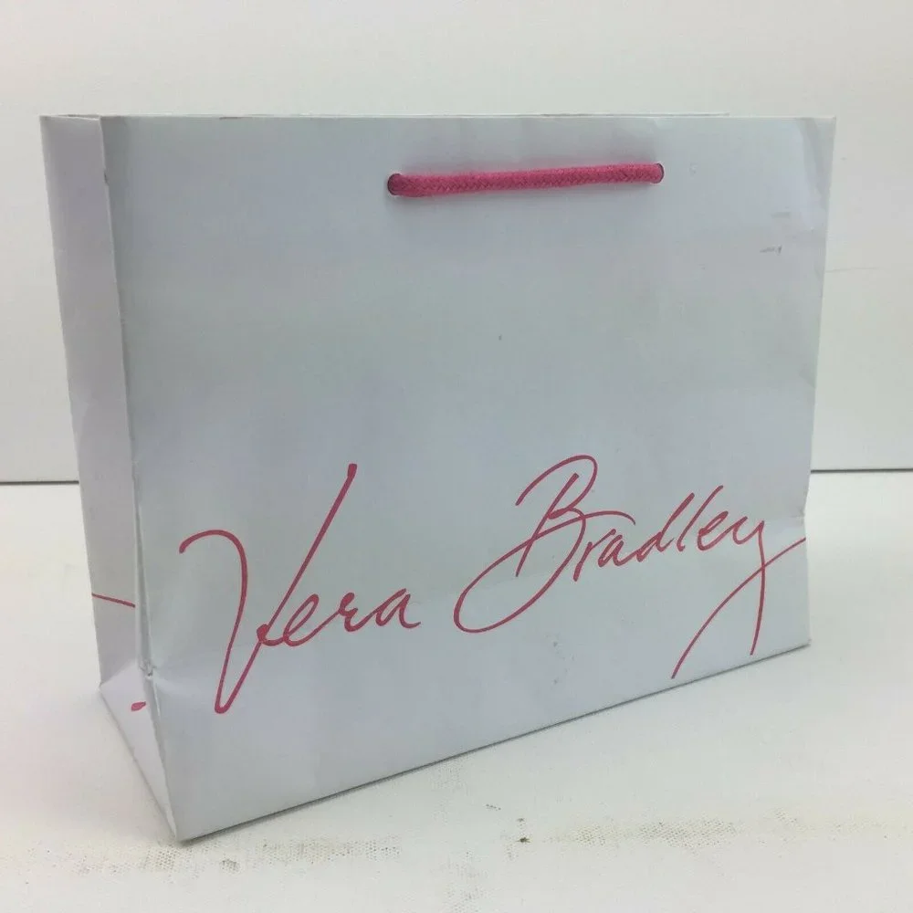 Vera Bradley Shopping Bag Rope Strings White Pink Reusable 10